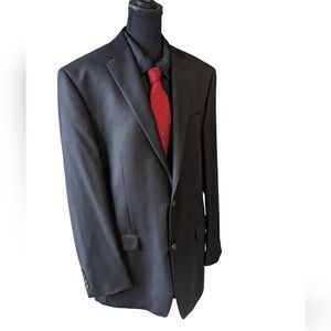 Lauren Ralph Lauren black wool dress jacket with muted stripe. Size 42R  busines